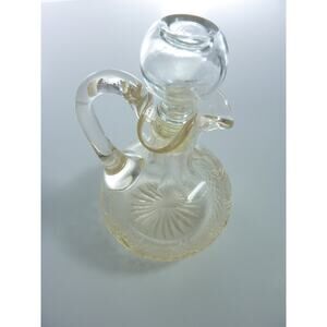 Vintage Antique American Brilliant Cut Glass Small Carafe Decanter